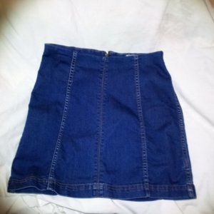 Free People Woman's Denim Modern Femme Skirt Dark Denim Size 8